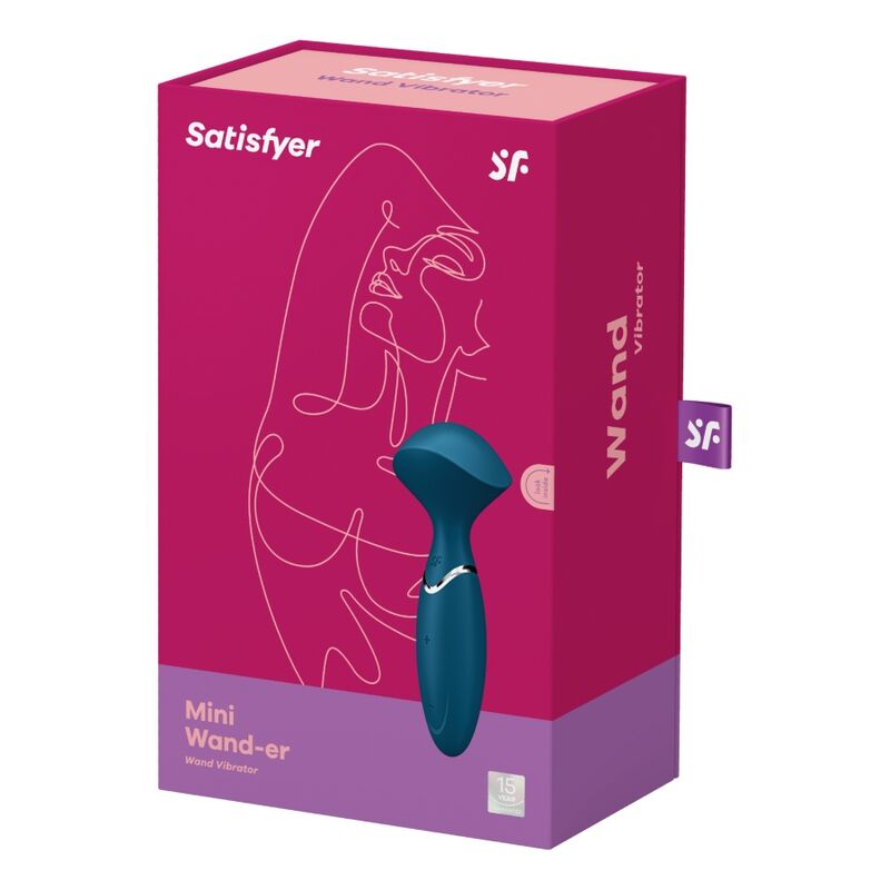Mini wonder baguette vibrante compacte bleue — Satisfyer Wand