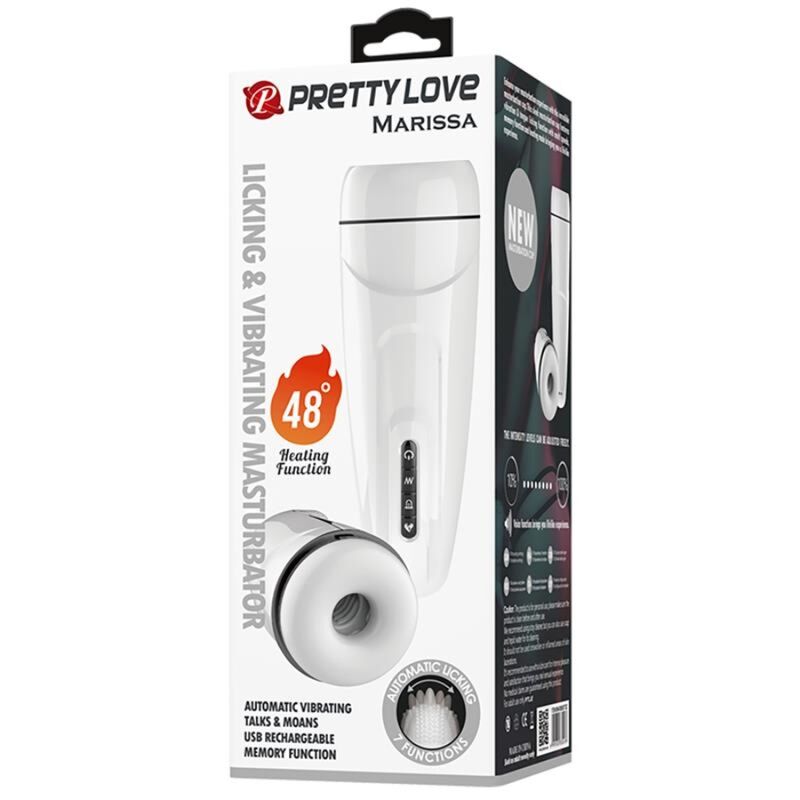 Masturbateur vibrant chauffant avec aspiration et voix — PRETTY LOVE MALE