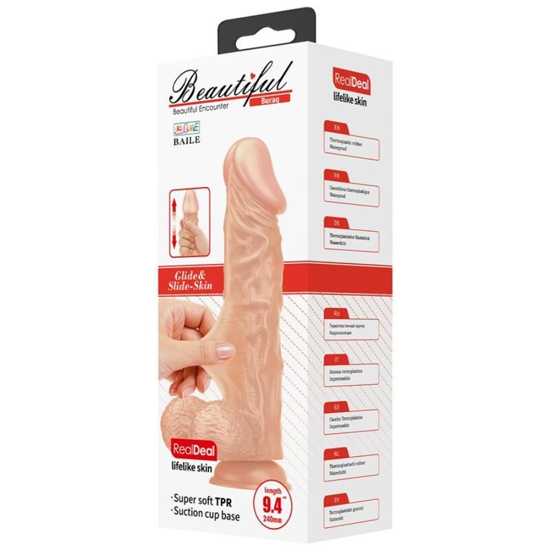 Gode réaliste flexible à ventouse 24 cm — BAILE DILDOS