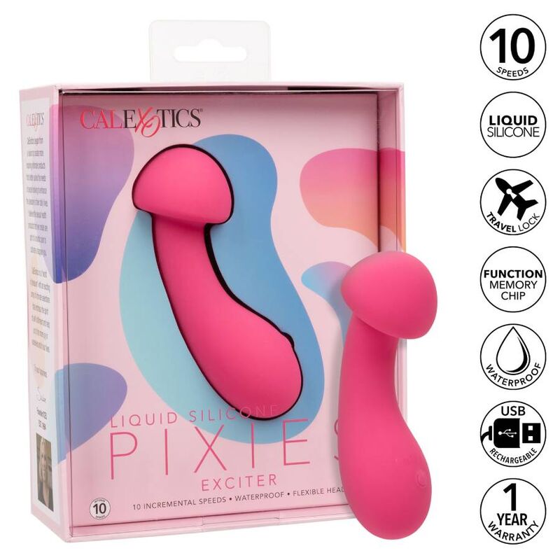 Pixies Exciter : masseur vibrant double face rose — CALEXOTICS