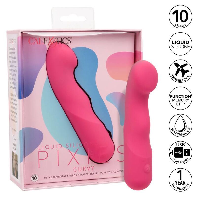 Vibromasseur incurvé double face en silicone liquide — CALEXOTICS