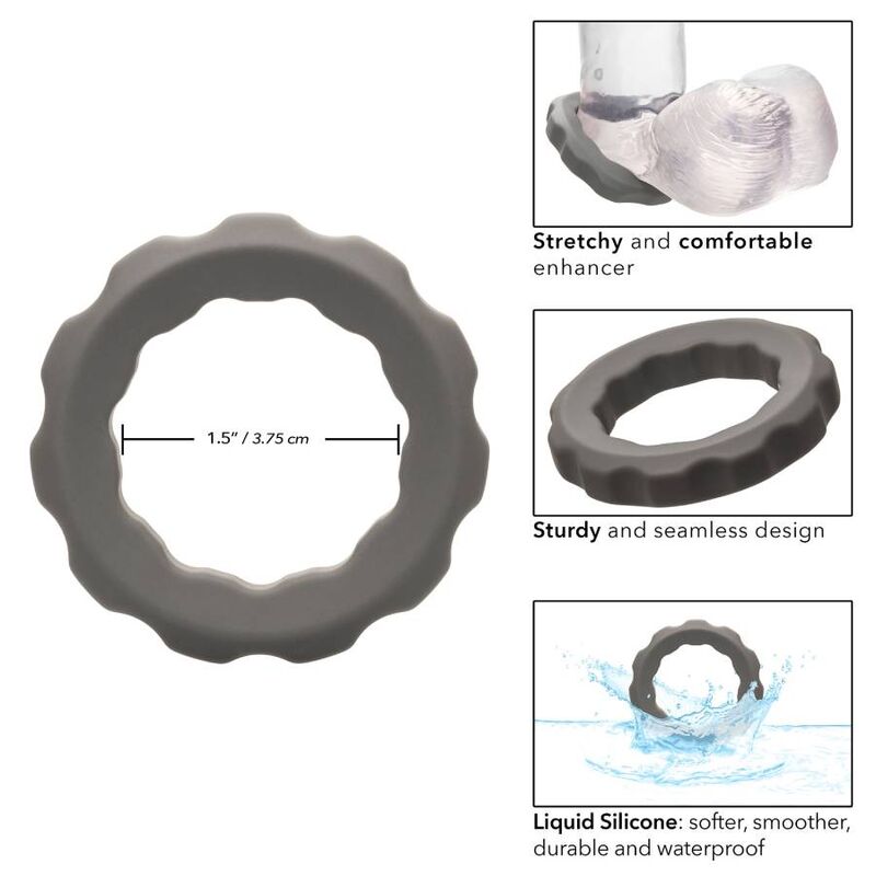 Anello di Erezione Alpha in Silicone Grigio — CALEXOTICS
