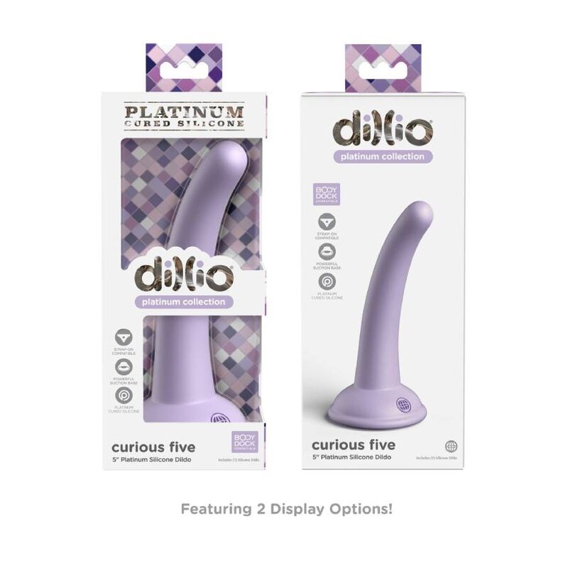 Gode en silicone premium Curious Five 12,7 cm Lilas — DILLIO