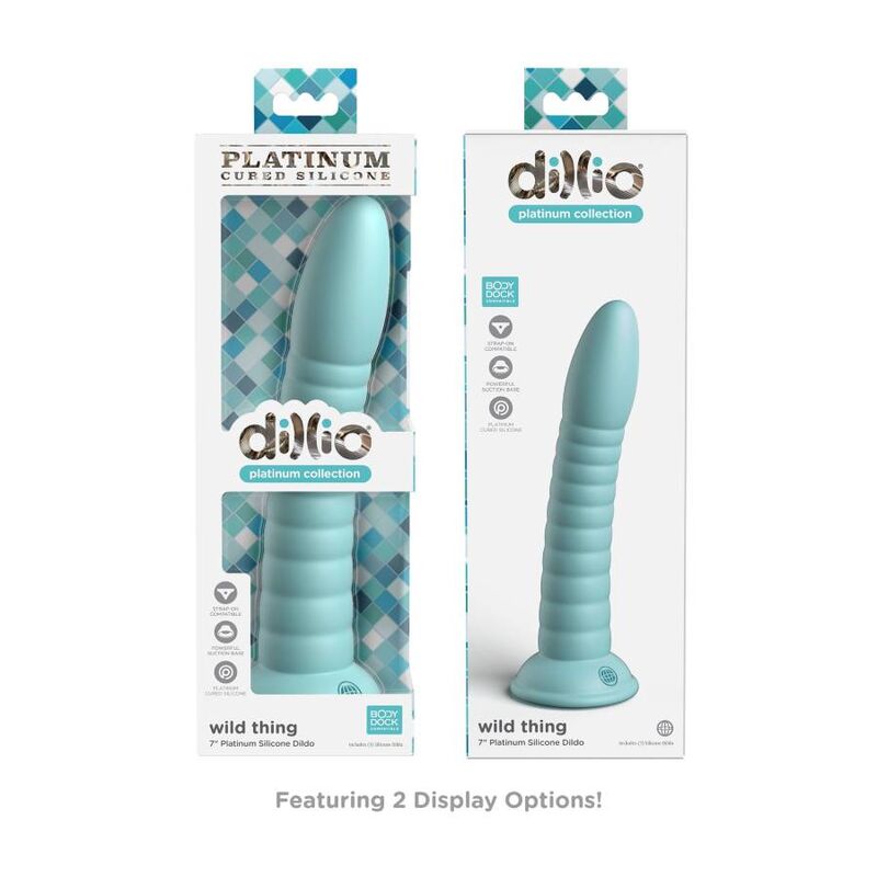 Gode Wild Thing en silicone platine 17,78 cm vert — DILLIO