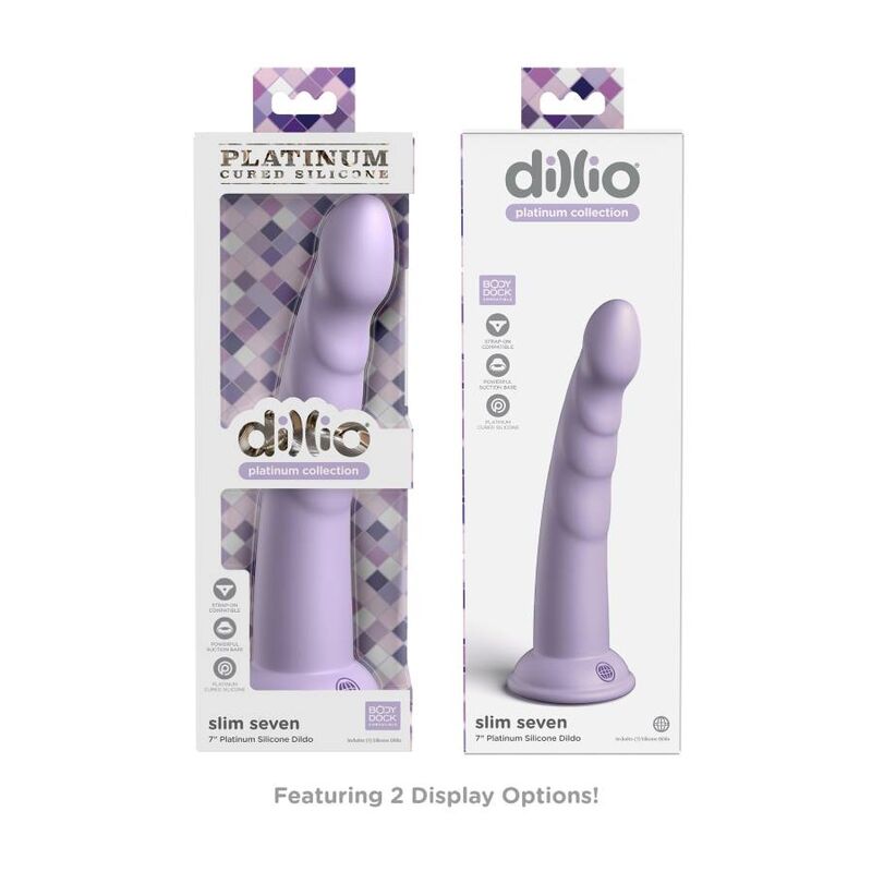 Godemichet slim violet en silicone platine — DILLIO