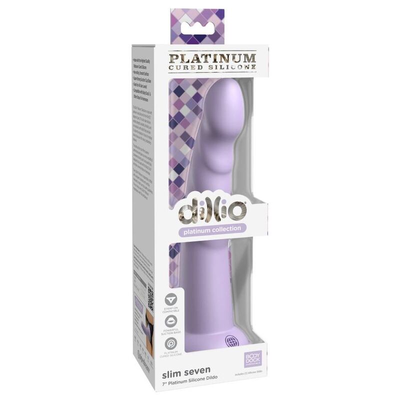 Godemichet slim violet en silicone platine — DILLIO