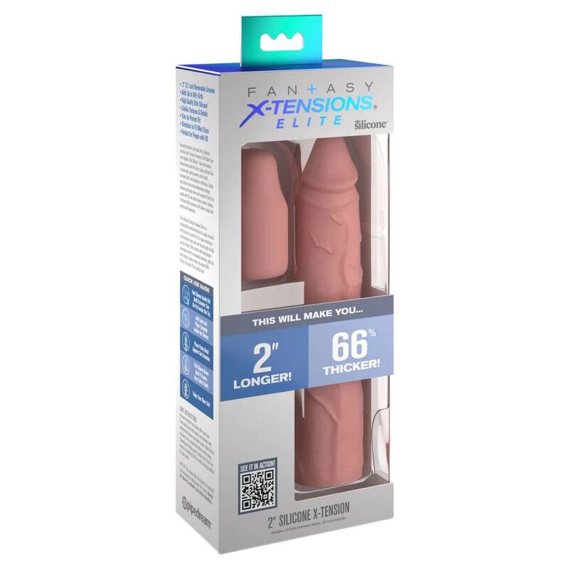 Manchon d'extension penienne ultra-réaliste avec plug — FANTASY X-TENSIONS