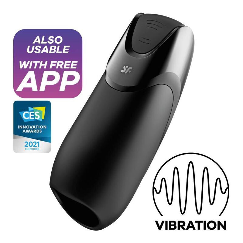 Masturbateur vibrant connecté noir — SATISFYER MEN