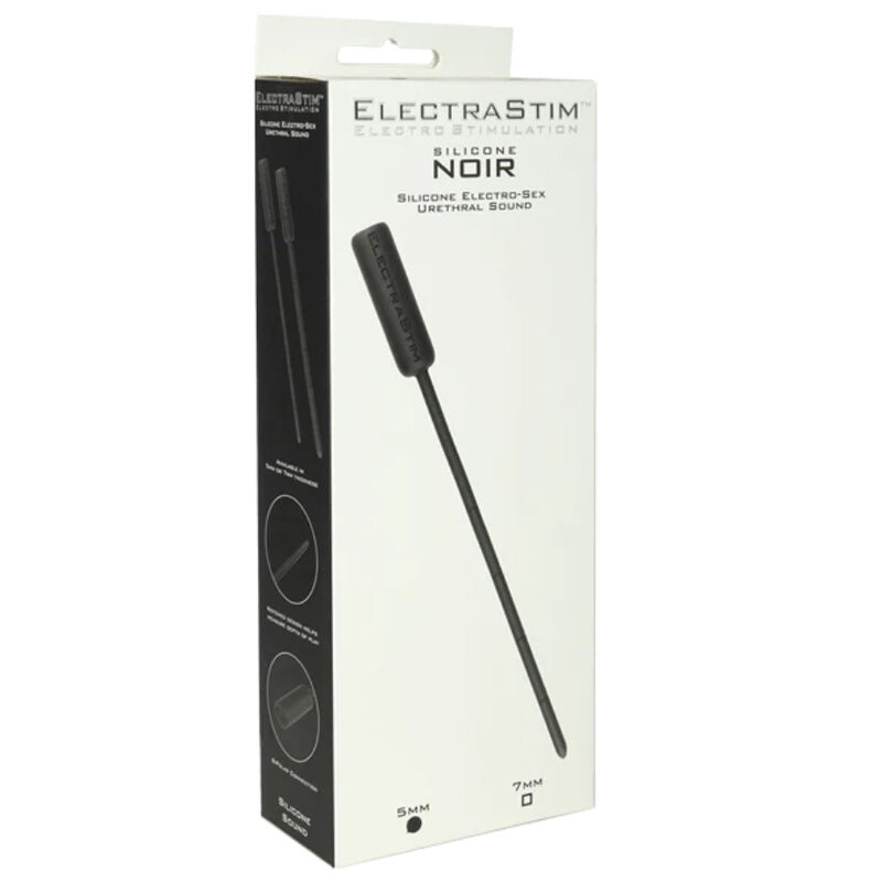 Son urétral flexible électro en silicone noir bipolaire — ELECTRASTIM