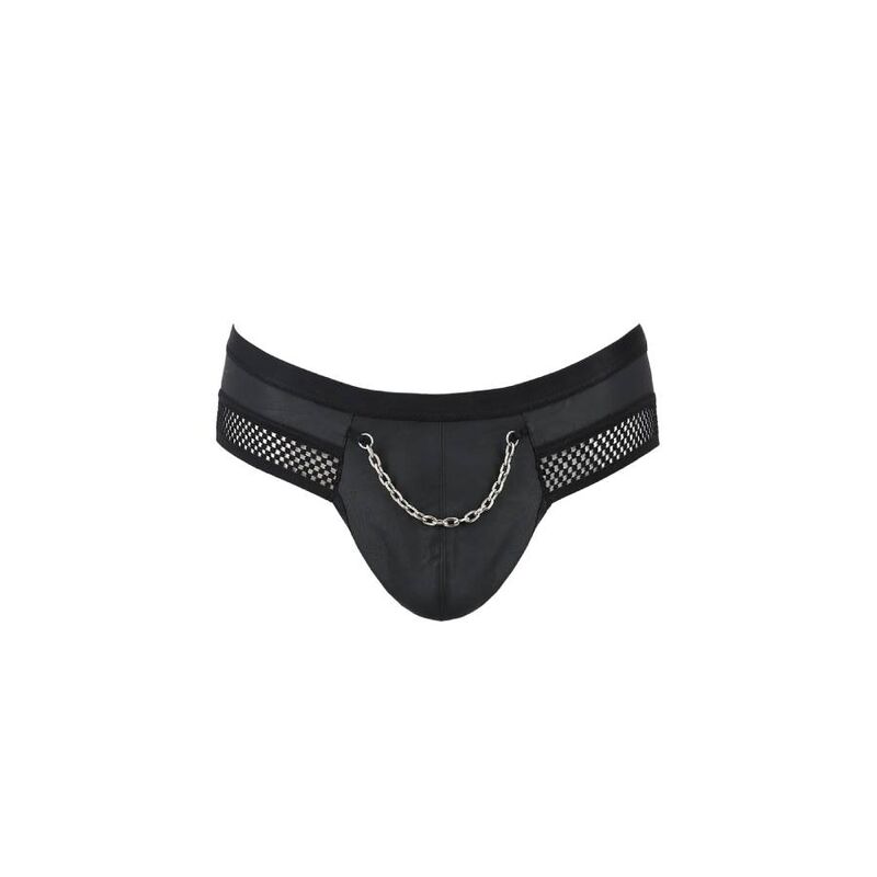 Slip ouvert Tom en similicuir noir — PASSION MEN