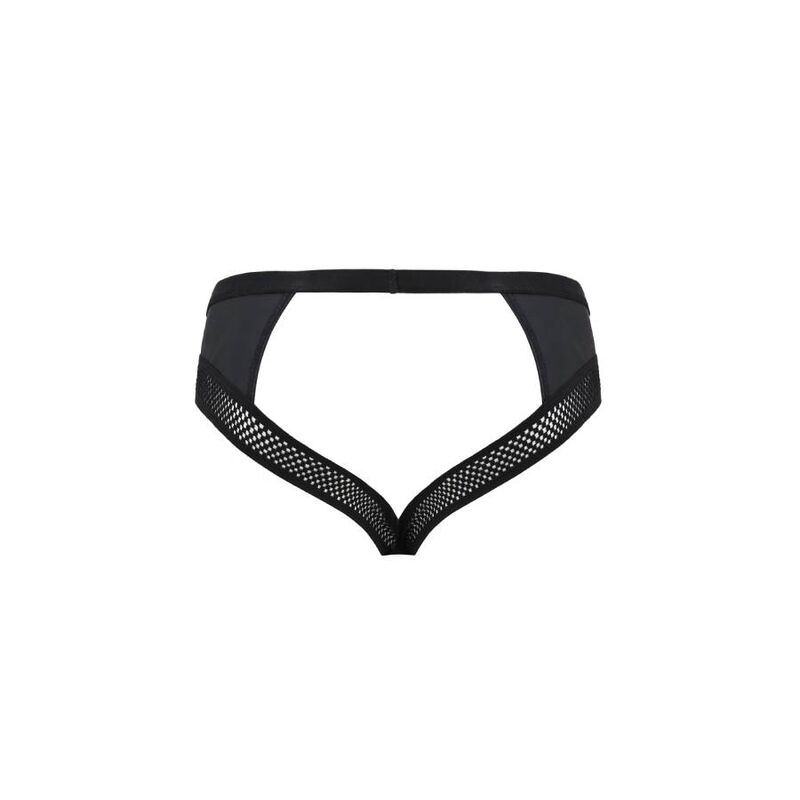 Slip ouvert Tom en similicuir noir — PASSION MEN