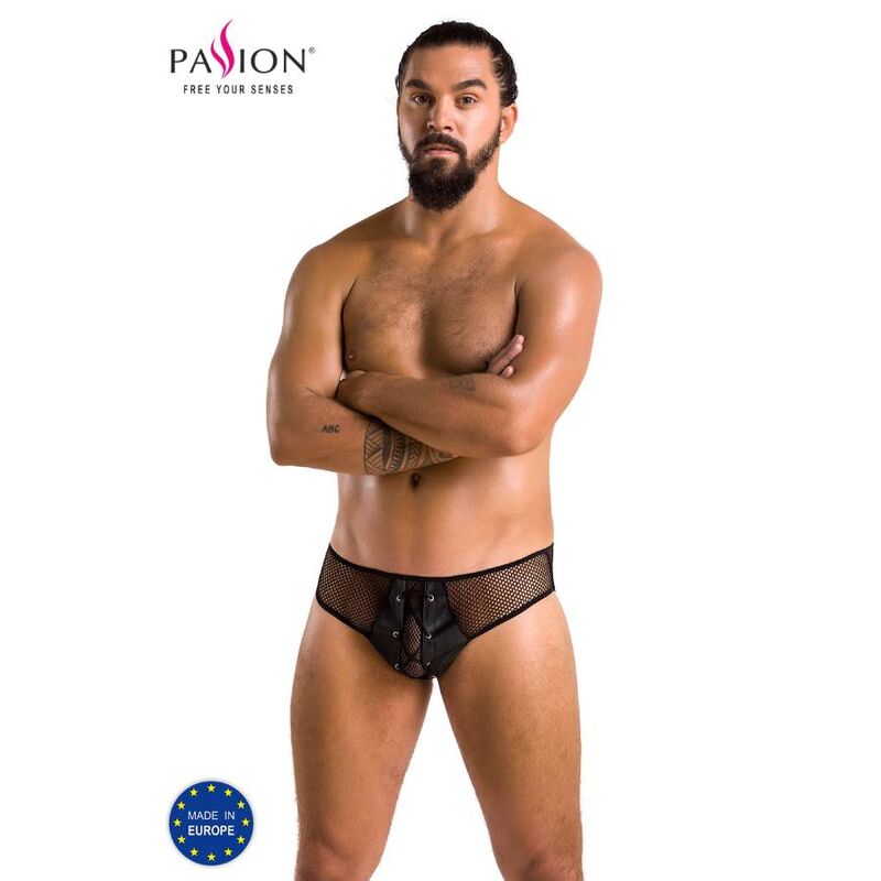 Slip noir en polyuréthane et polyester — PASSION MEN