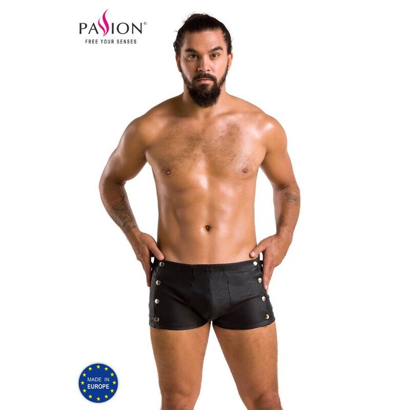 Short David en similicuir noir — PASSION MEN