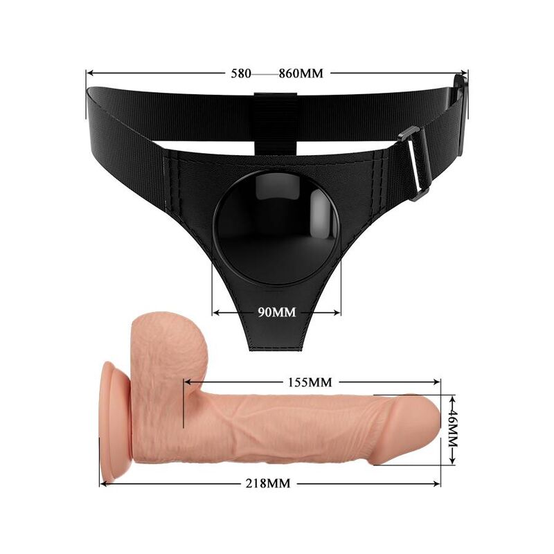 Universelle Slip-Hose mit natürlichem realistischem Dildo 21,8 cm — PRETTY LOVE