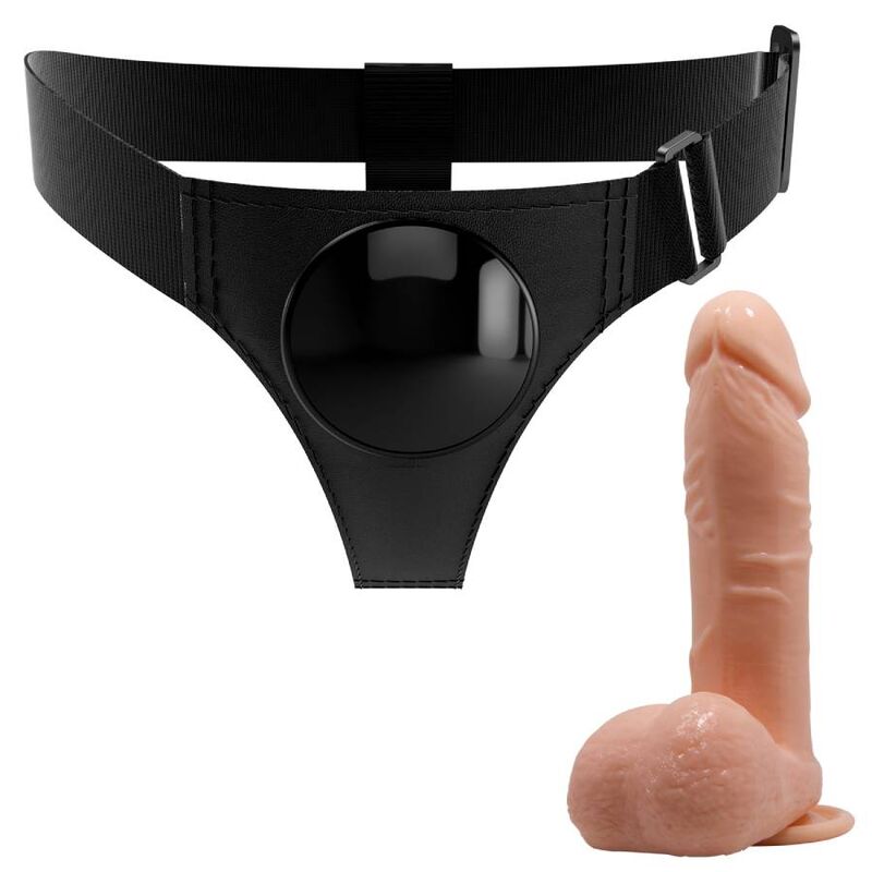 Harnais slip universel avec gode réaliste 20 cm — PRETTY LOVE