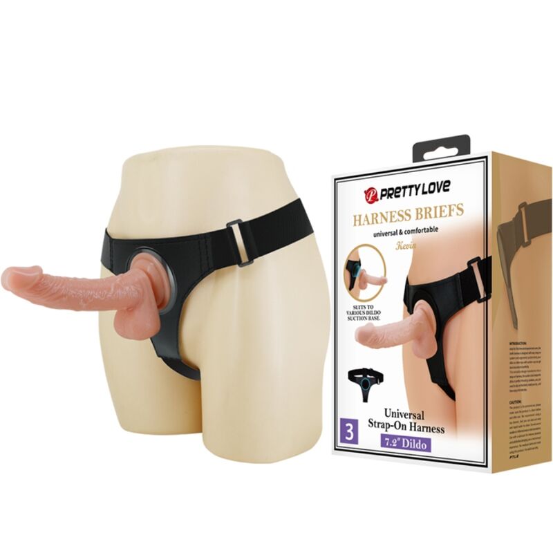 Harnais universel avec gode réaliste 19 cm — PRETTY LOVE