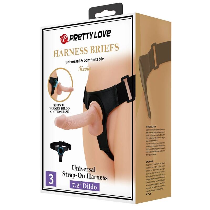 Harnais universel avec gode réaliste 19 cm — PRETTY LOVE