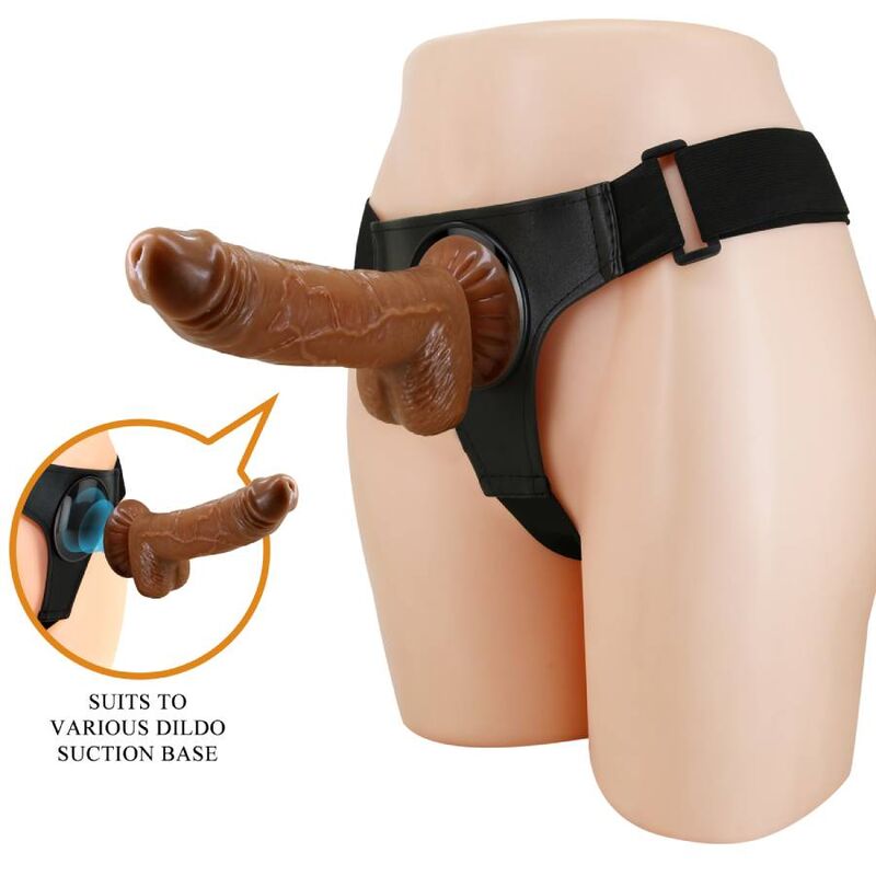 Arnês universal com vibrador realista de 20 cm — PRETTY LOVE