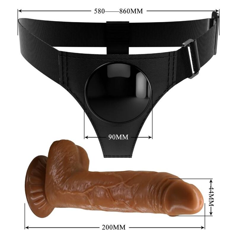 Arnês universal com vibrador realista de 20 cm — PRETTY LOVE