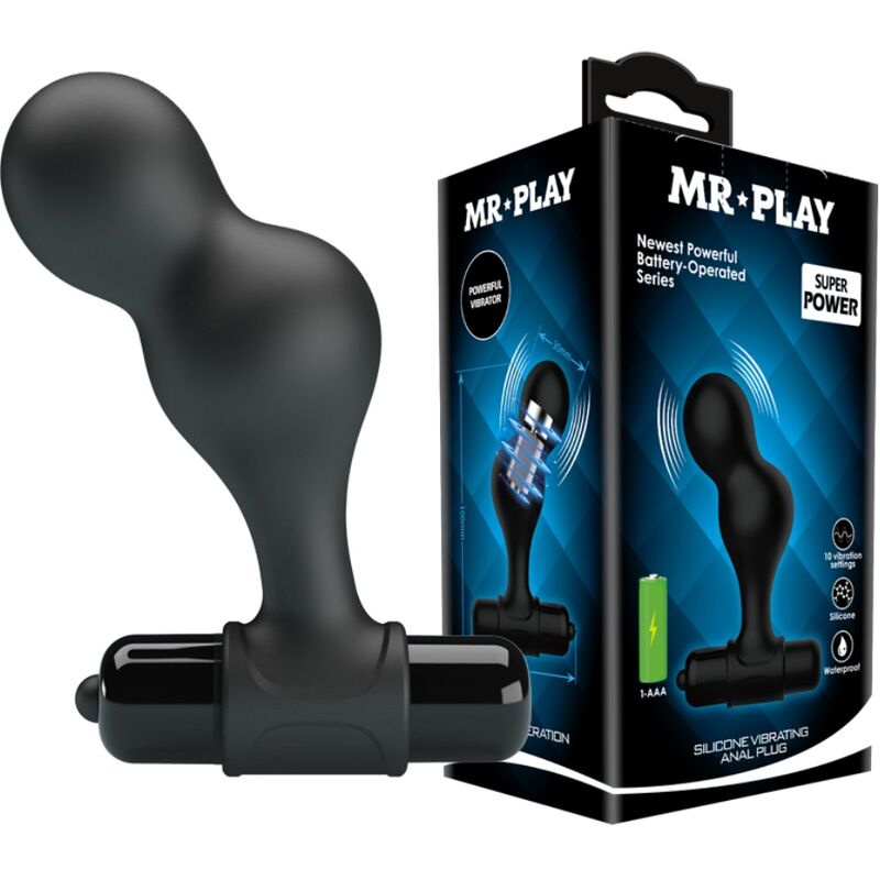 Plug anal vibrant en silicone noir — MR PLAY