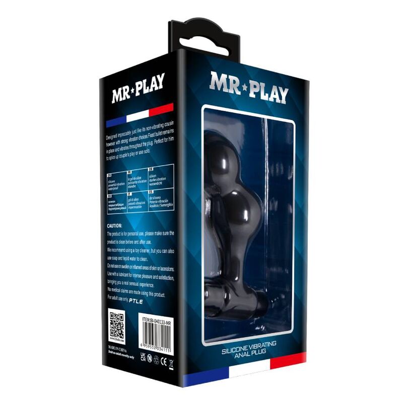 Plug anal vibrant en silicone noir — MR PLAY