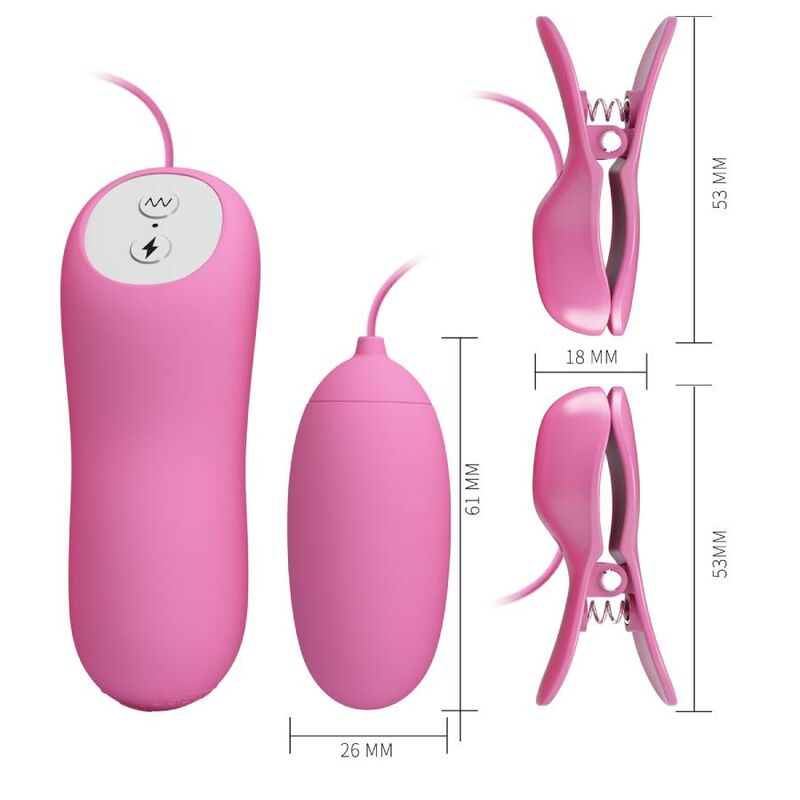 Pince à mamelons vibrante et stimulatrice électrique — PRETTY LOVE