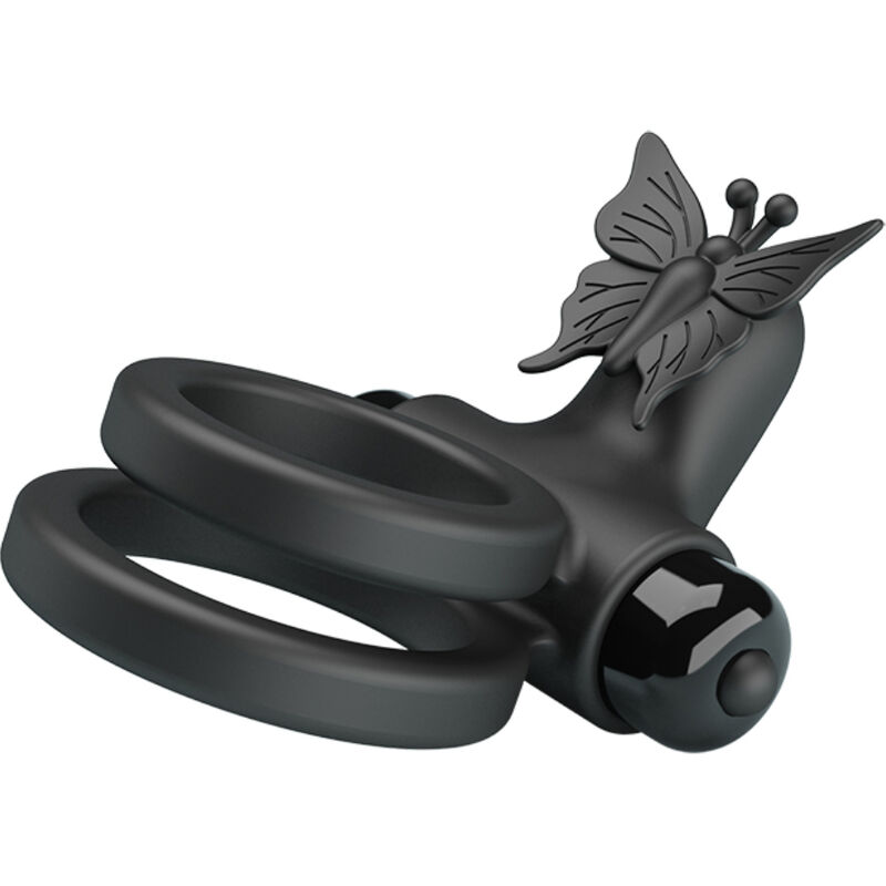 Anneau vibrant double avec stimulateur papillon — PRETTY LOVE MALE
