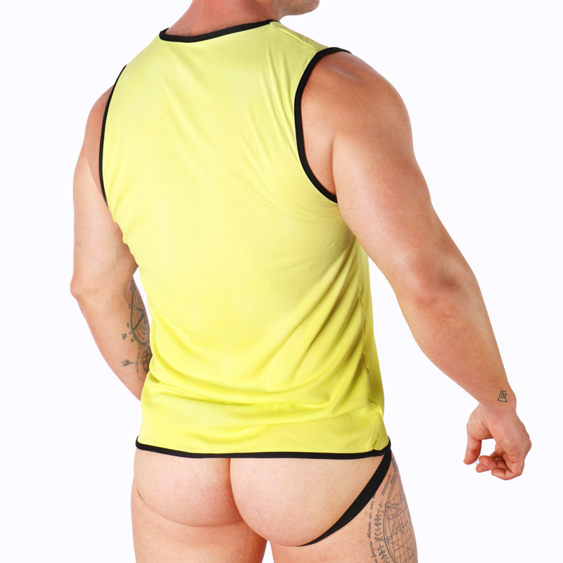 T-shirt homme coupe sportive jaune — MACHO UNDERWEAR