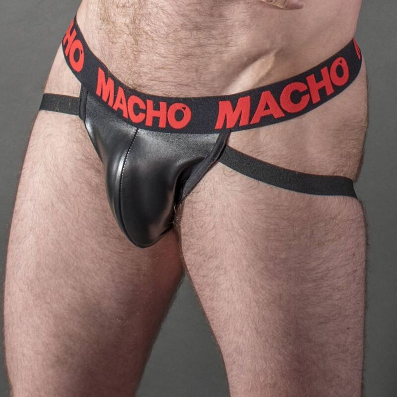 Jockstrap en similicuir élastique rouge — MACHO UNDERWEAR