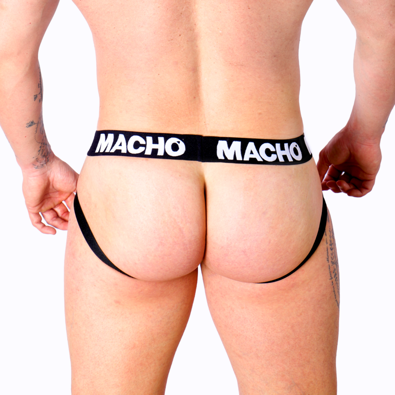 Jockstrap en similicuir élastique gris beige — MACHO UNDERWEAR
