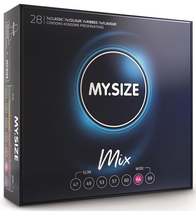 Coffret de préservatifs sur-mesure largeur 64 mm, 28 unités — MY SIZE MIX
