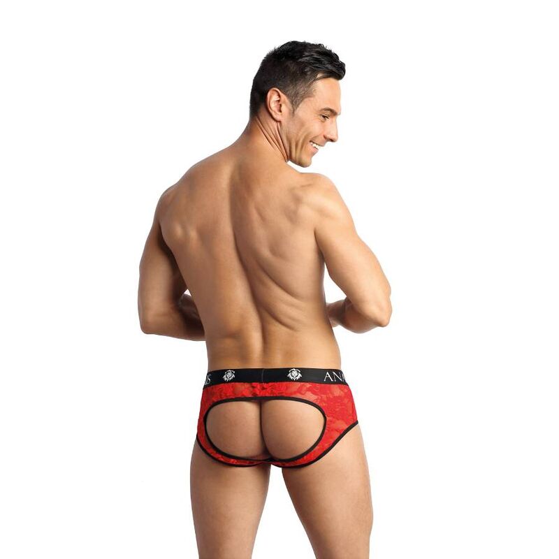 Slip bikini dentelle rouge imprimé floral — ANAIS MEN JOCK