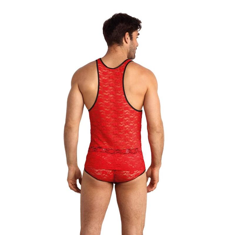 Top bustier en dentelle rouge à imprimé fleuri — ANAIS MEN ACCESORIES