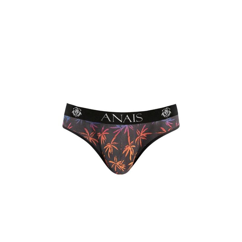 Slip homme tulle noir imprimé palmiers — ANAIS MEN SLIP & THONG
