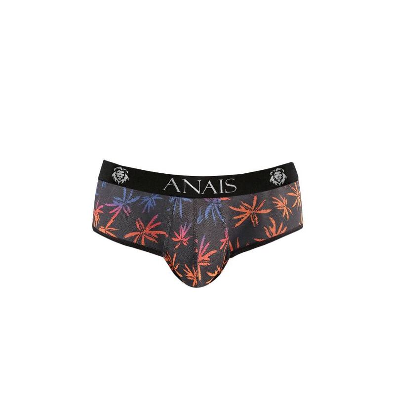 Bikini jock fesses ouvertes en tulle imprimé palmiers — ANAIS MEN JOCK