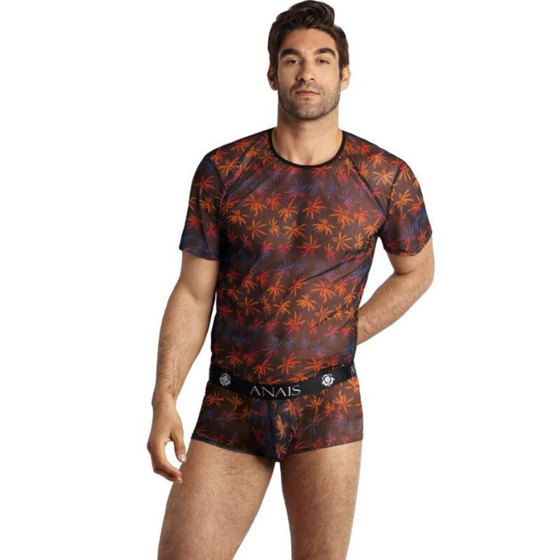 T-shirt en tulle ajusté imprimé palmiers — ANAIS MEN ACCESORIES