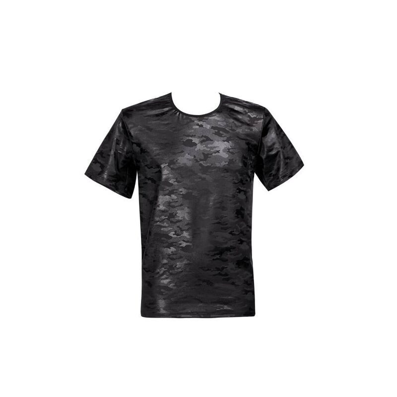 T-shirt électro ajusté en microfibre imprimé militaire — ANAIS MEN ACCESORIES