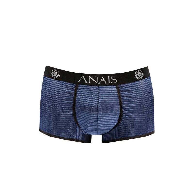 Boxer naval en tulle noir à rayures satinées bleu marine — ANAIS MEN BOXER & BRIEF