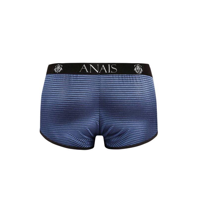 Boxer naval en tulle noir à rayures satinées bleu marine — ANAIS MEN BOXER & BRIEF
