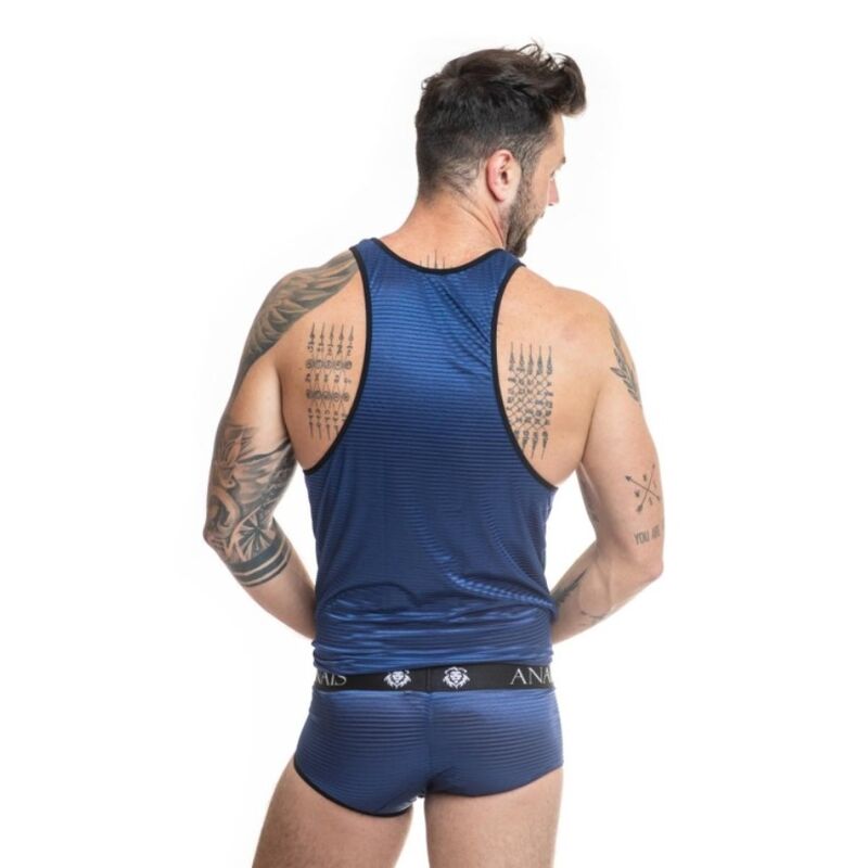 Top en tulle rayé bleu marine et noir — ANAIS MEN ACCESORIES