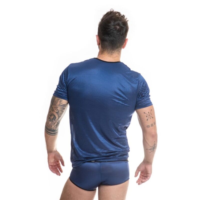 T-shirt naval en tulle rayé — ANAIS MEN ACCESORIES