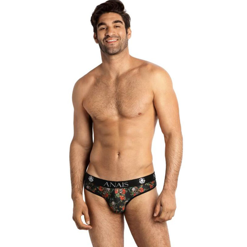 Slip power imprimé roses et têtes de mort — ANAIS MEN SLIP & THONG