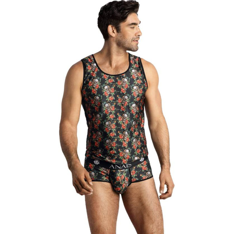 Power Top XL à imprimé roses et têtes de mort — ANAIS MEN ACCESORIES