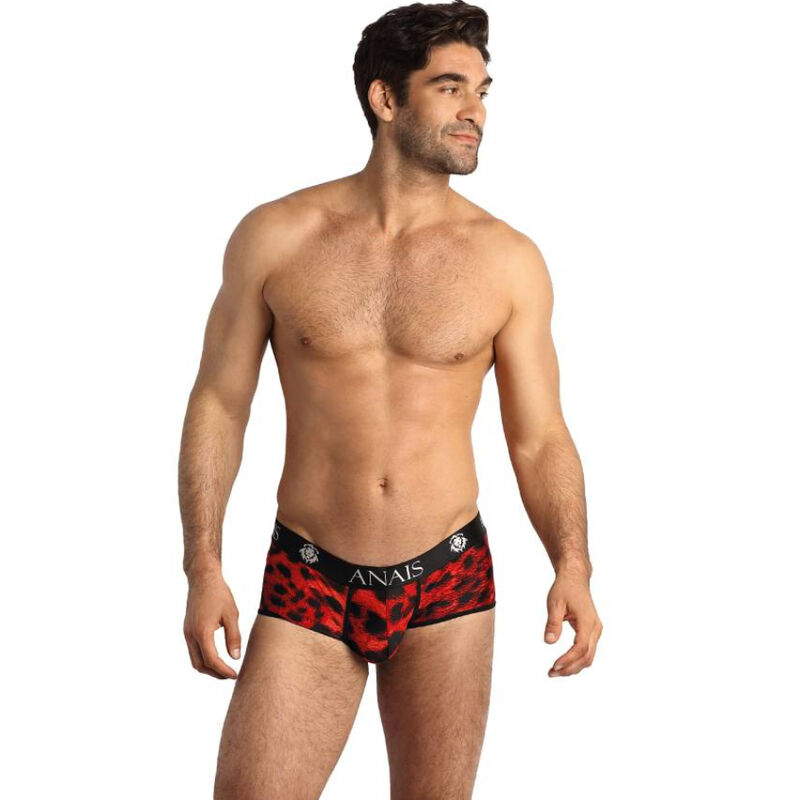 Slip sauvage en microfibre rouge imprimé animal — ANAIS MEN BOXER & BRIEF