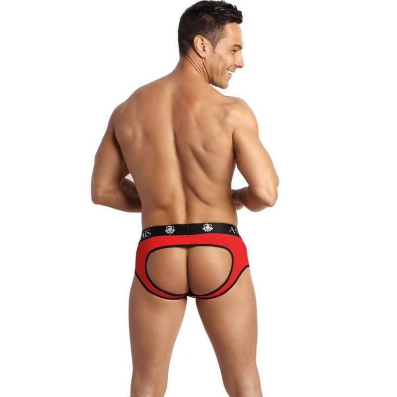 Jockstrap bikini ouvert en microfibre rouge — ANAIS MEN JOCK