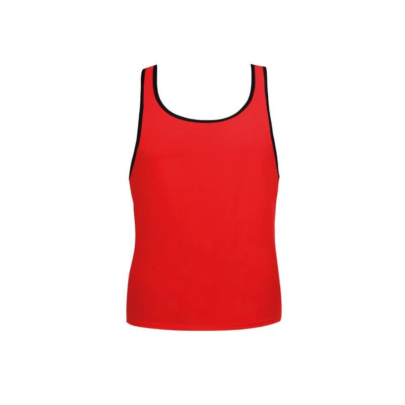 Top âme microfibre rouge à bordure noire — ANAIS MEN ACCESORIES