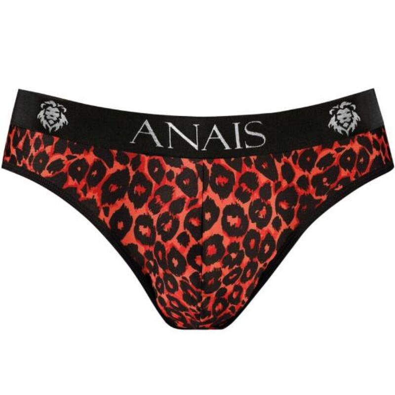 Slip tribal en microfibre rouge imprimé animal — ANAIS MEN SLIP & THONG