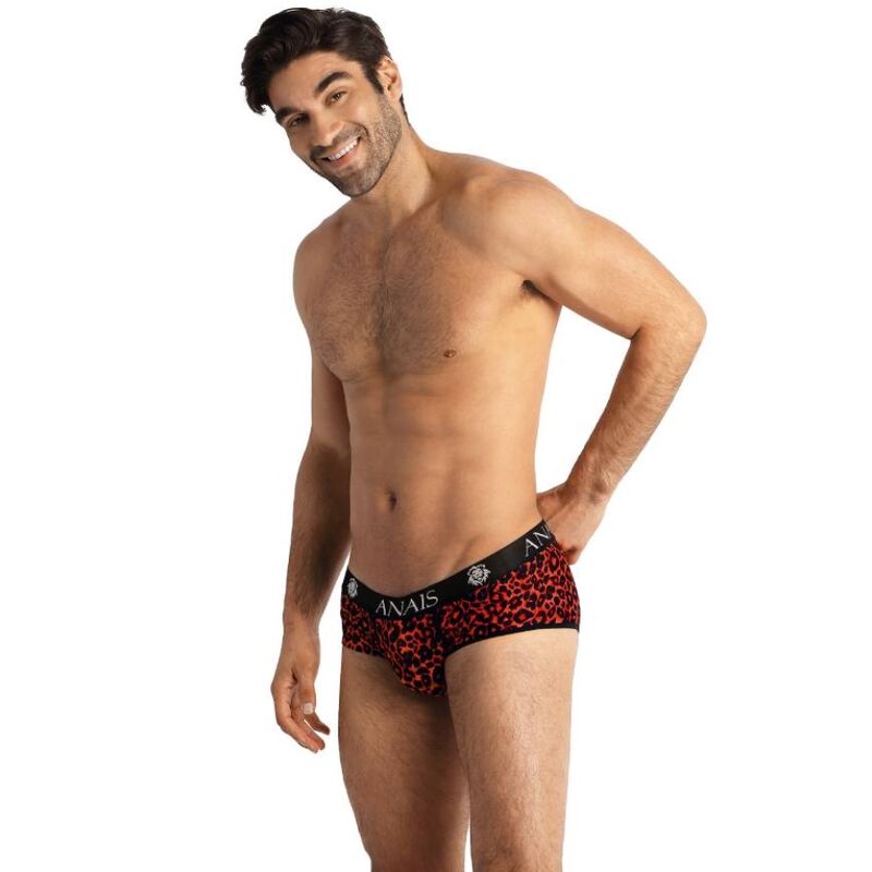 Slip tribal homme imprim animal microfibre rouge — ANAIS MEN BOXER & BRIEF