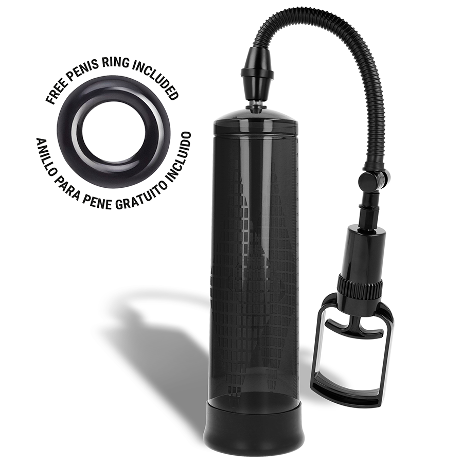 Pompe à pénis noire avec manomètre — INTENSE FOR HIM