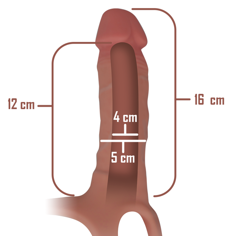 Harnais creux avec gode en silicone 16 cm — INTENSE FOR HIM